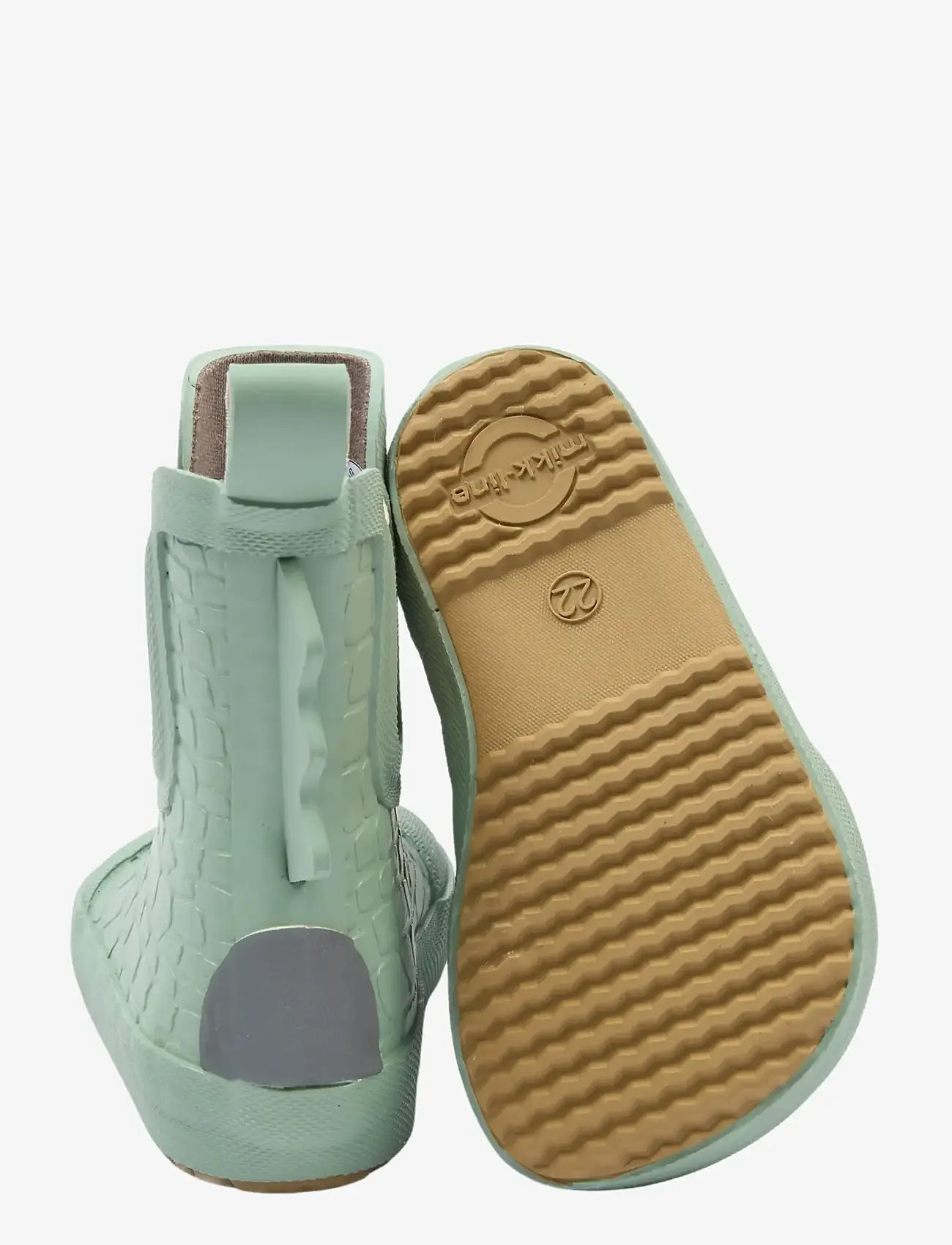 mikk-line - Wellies Short - 3D Dino - unlined rubberboots - green milieu - 2