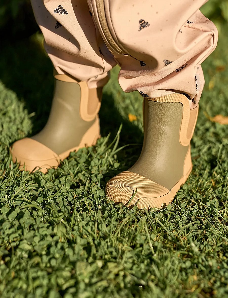 mikk-line - Wellies Short - Barefoot - ofodrade gummistövlar - dusty olive - 5