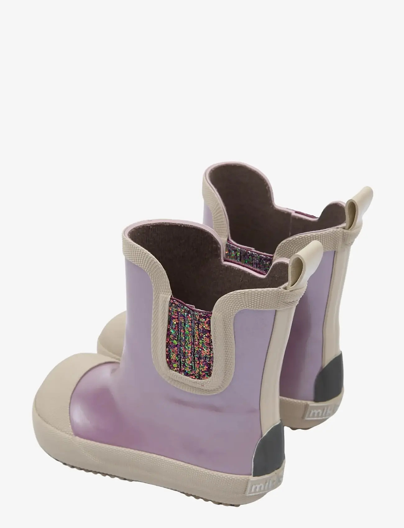mikk-line - Wellies Short Metallic - Barefoot - unlined rubberboots - mauve shadows - 3