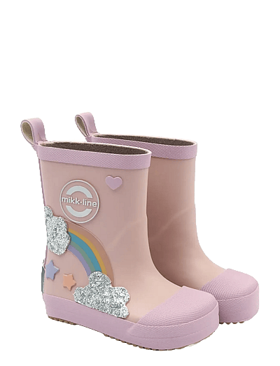 mikk-line Wellies Rainbow patch - Barefoot - Höga gummistövlar - ADOBE ROSE / pink/rose