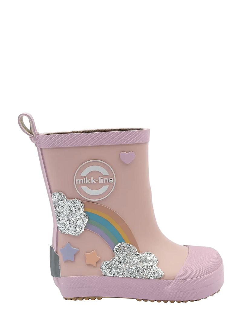 mikk-line - Wellies Rainbow patch - Barefoot - ungefütterte gummistiefel - adobe rose - 2