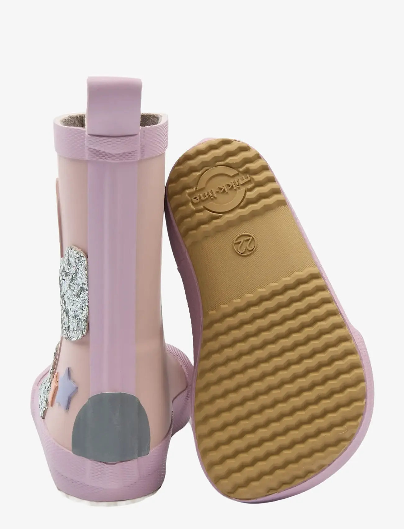mikk-line - Wellies Rainbow patch - Barefoot - ungefütterte gummistiefel - adobe rose - 3