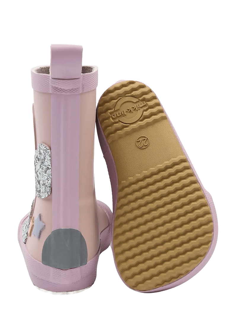 mikk-line - Wellies Rainbow patch - Barefoot - ungefütterte gummistiefel - adobe rose - 3