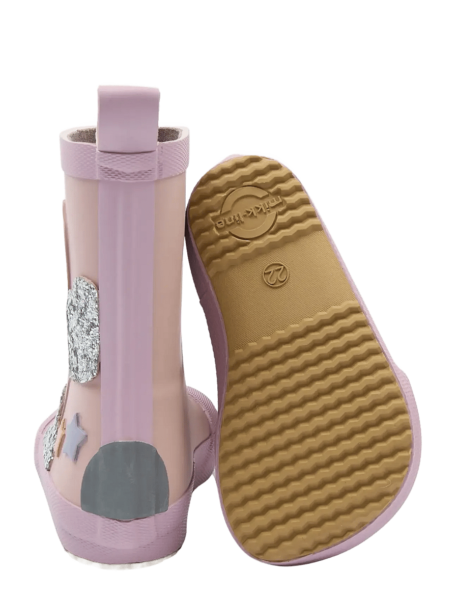 mikk-line - Wellies Rainbow patch - Barefoot - ofodrade gummistövlar - adobe rose - 3