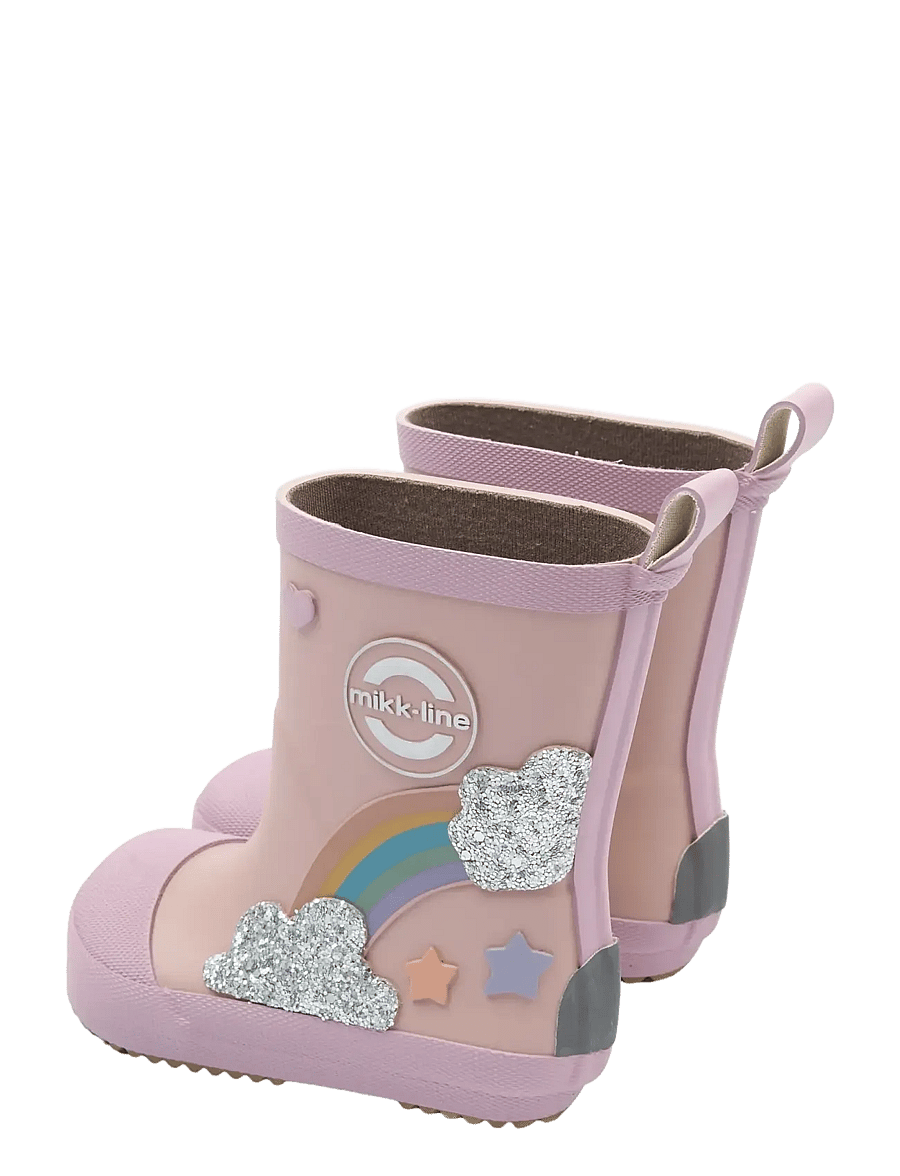 mikk-line - Wellies Rainbow patch - Barefoot - ofodrade gummistövlar - adobe rose - 4
