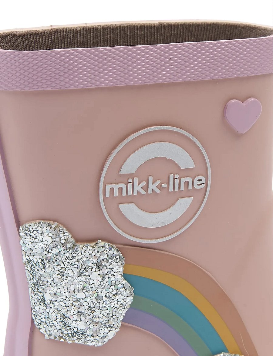 mikk-line - Wellies Rainbow patch - Barefoot - ofodrade gummistövlar - adobe rose - 5
