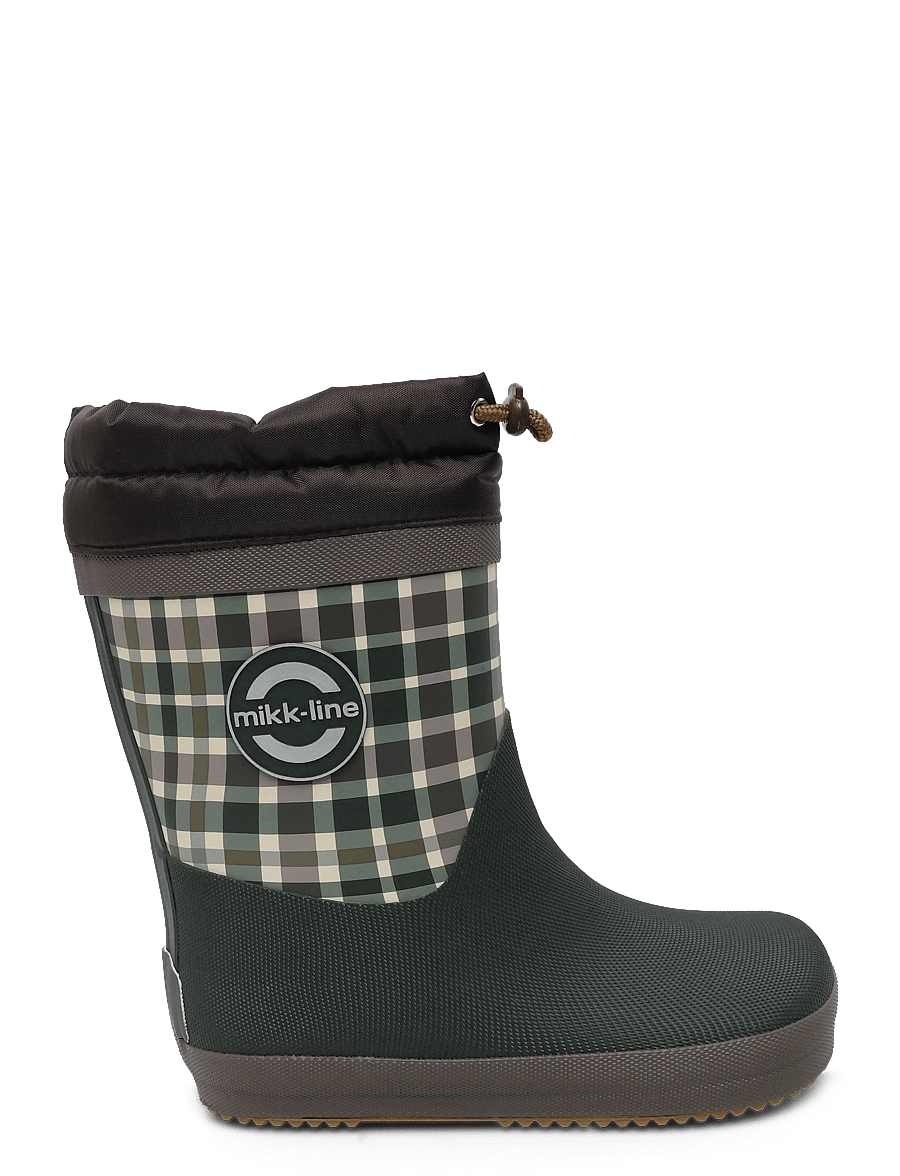 mikk-line - Wellies Winter Merged - Barefoot - gefütterte gummistiefel - check aop - 2