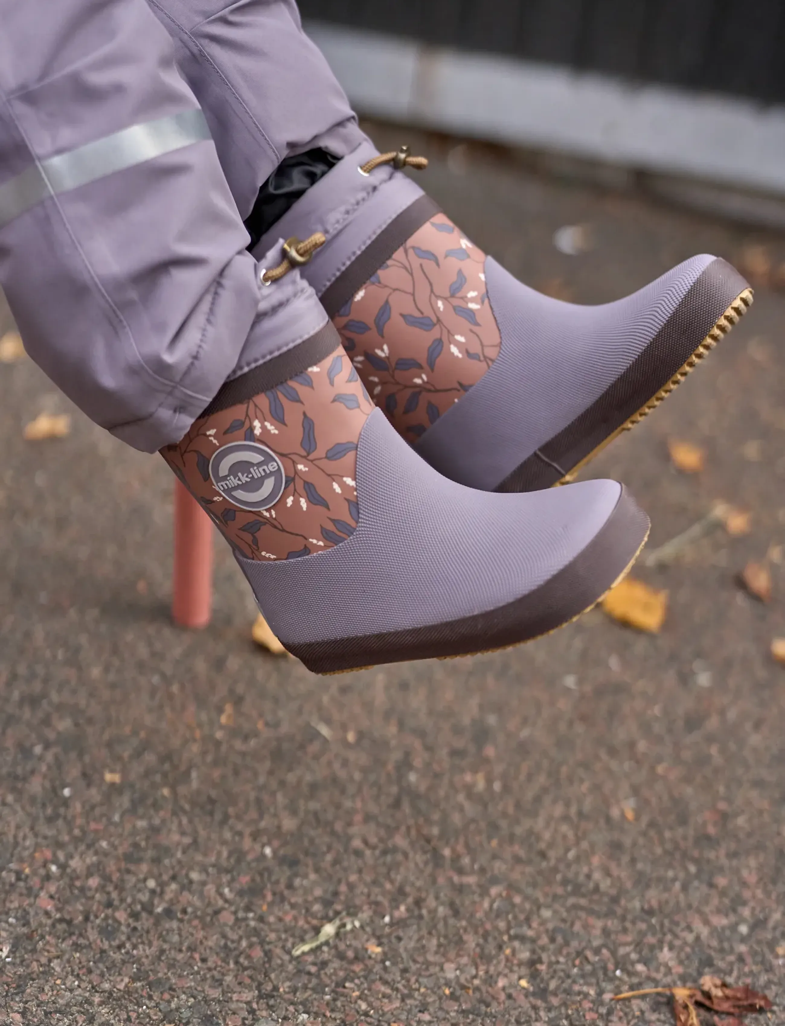 mikk-line - Wellies Winter Merged - Barefoot - fodrade gummistövlar - leaf aop - 0