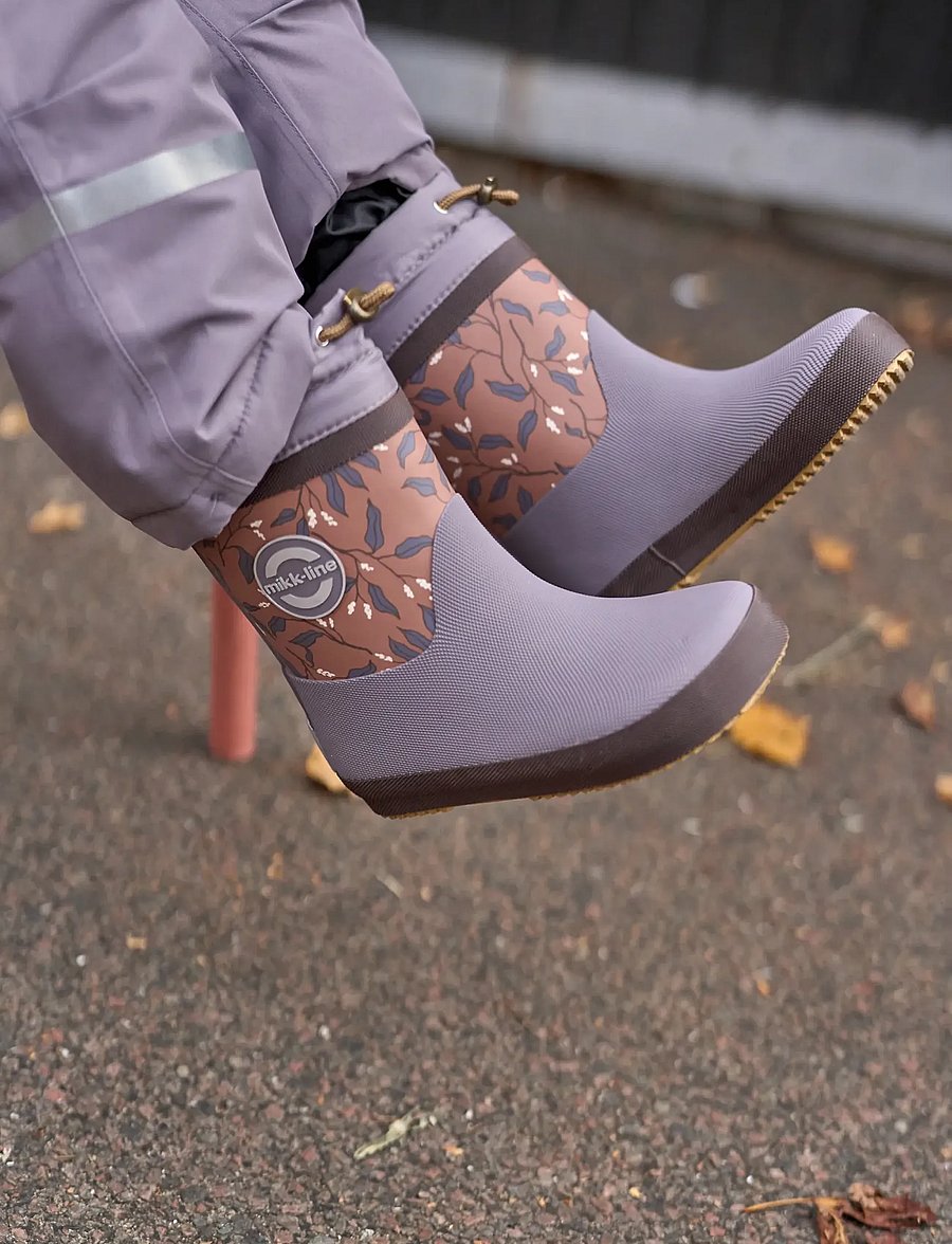 mikk-line - Wellies Winter Merged - Barefoot - gefütterte gummistiefel - leaf aop - 0