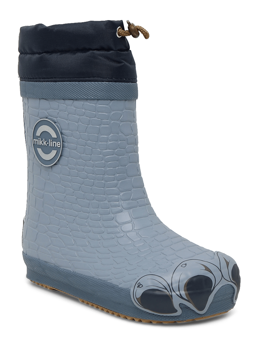 mikk-line - Wellies Winter Dino - Barefoot - gefütterte gummistiefel - tradewinds - 0