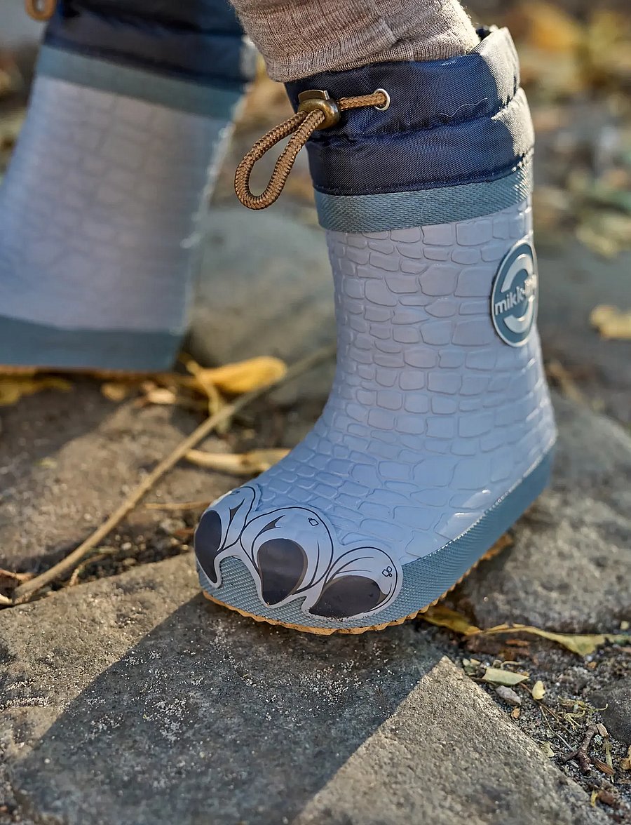 mikk-line - Wellies Winter Dino - Barefoot - gefütterte gummistiefel - tradewinds - 5