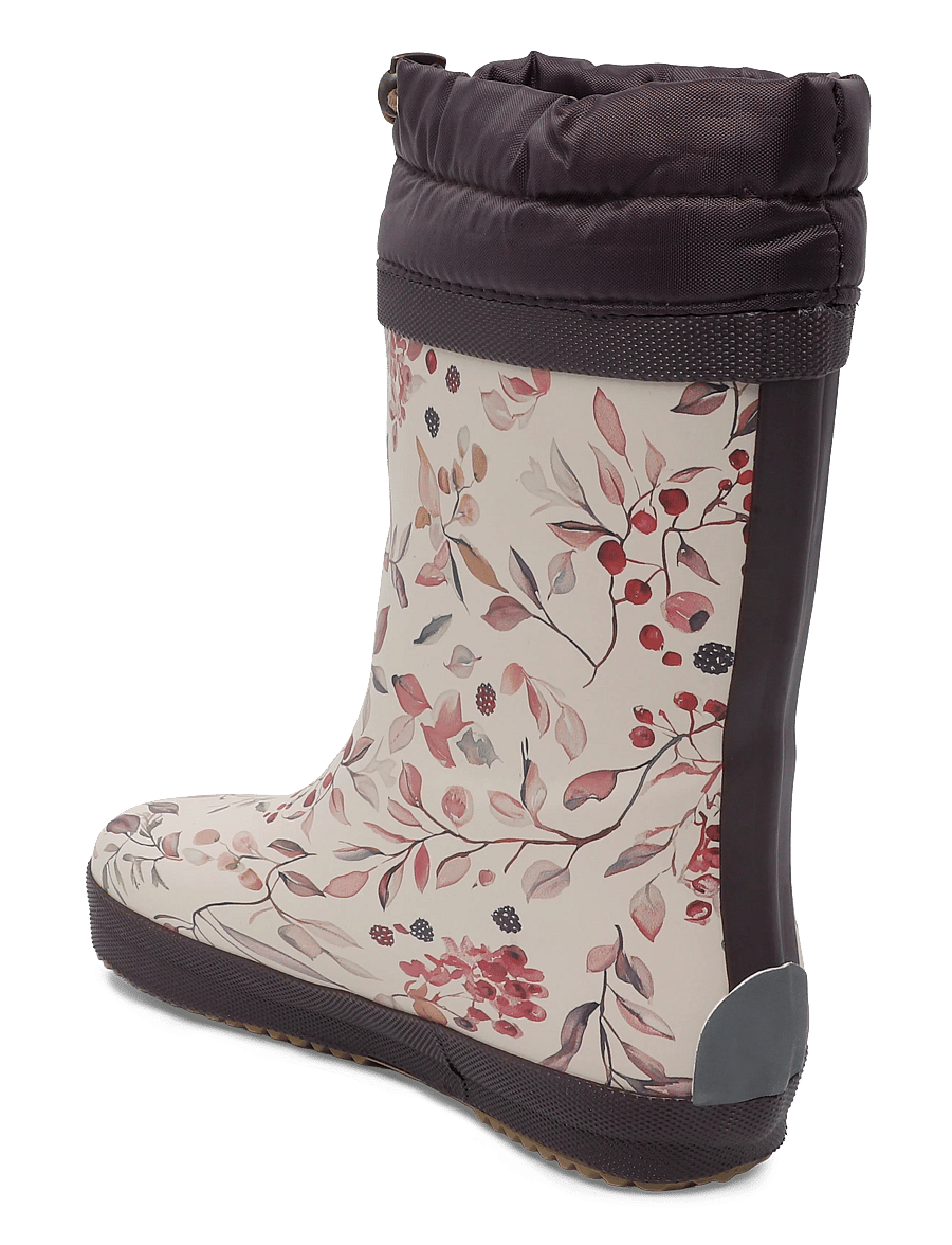 mikk-line - Wellies Winter AOP - Barefoot - voodriga kummikud - berries & birds aop - 1