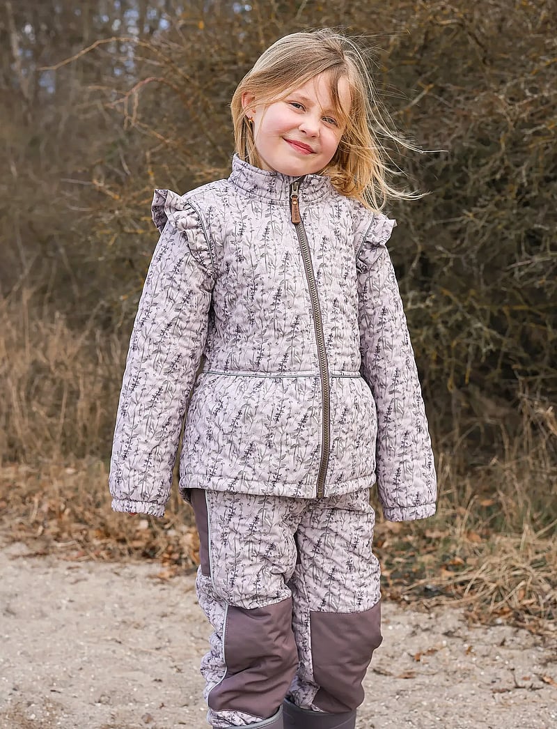 mikk-line - Thermal+ Frill Set AOP - cloud gray - 0