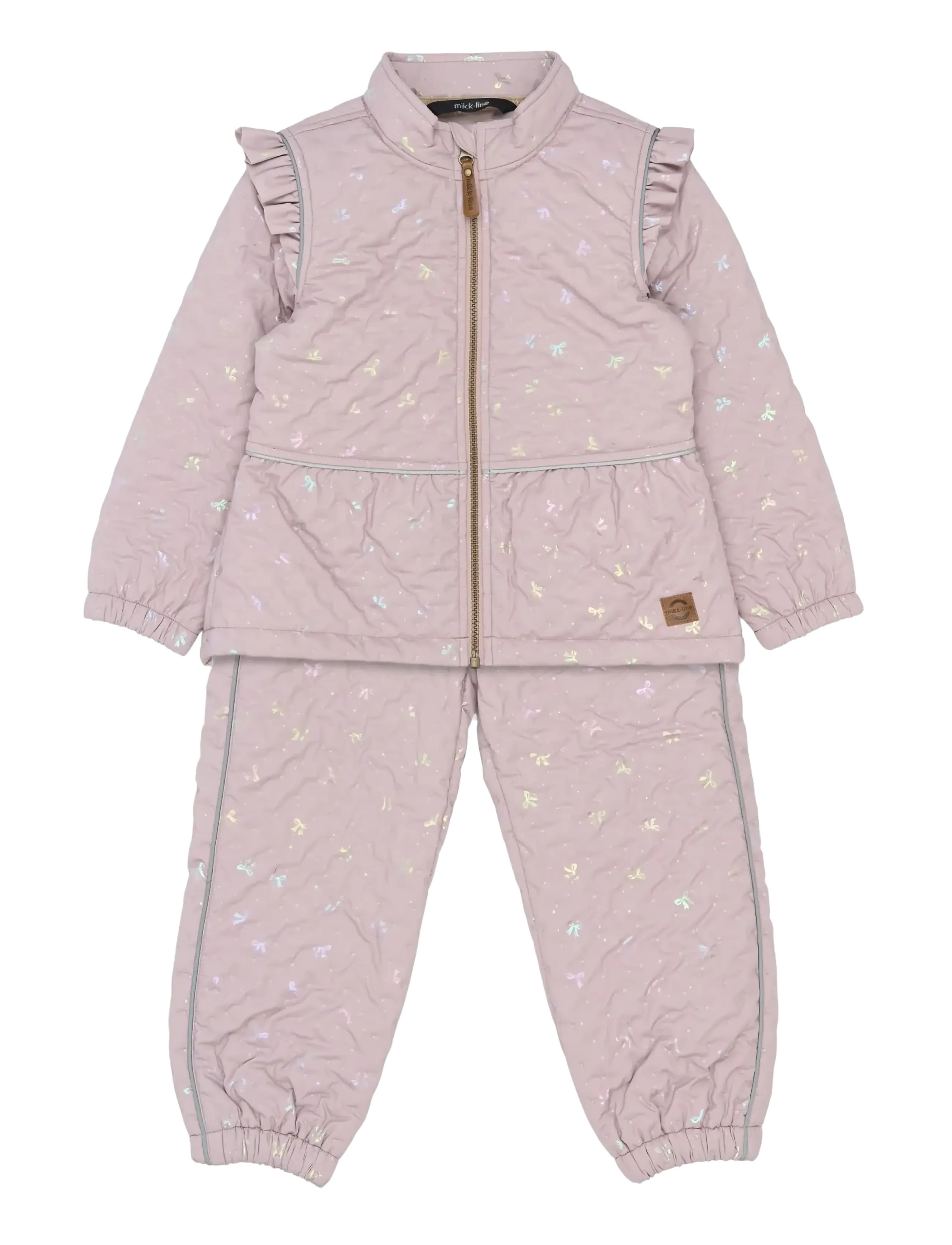 mikk-line Thermal+ Frill Set Aop, 86, Purple, Termo-Yttertøj > Termo-Sæt, Børn