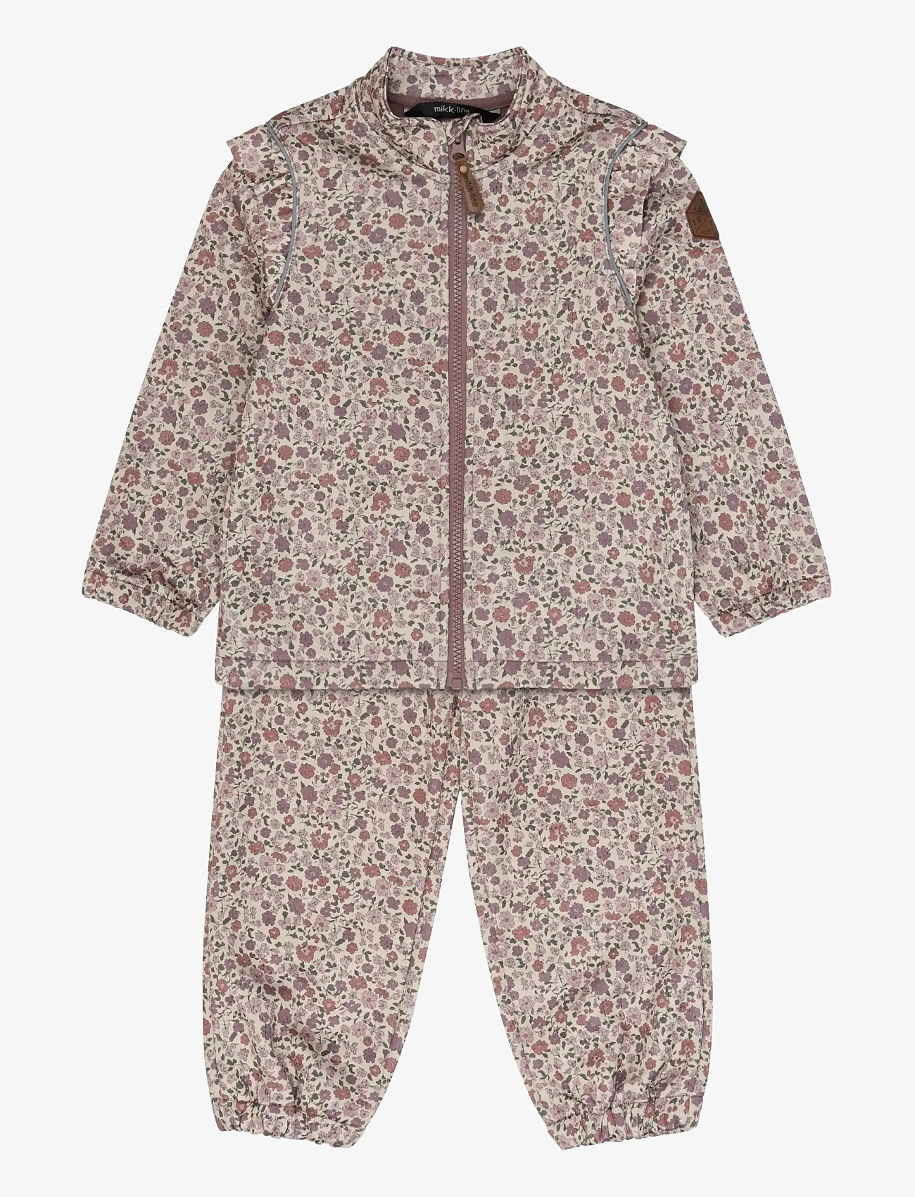 mikk-line - Soft Thermal Set Warm Frill AOP - overtøj - floral sketch aop - 0