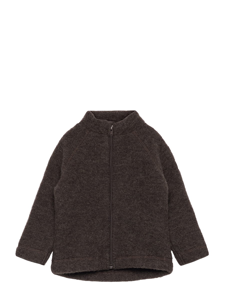 mikk-line - Wool Baby Jacket - fliisjakid - dark brown melange - 1