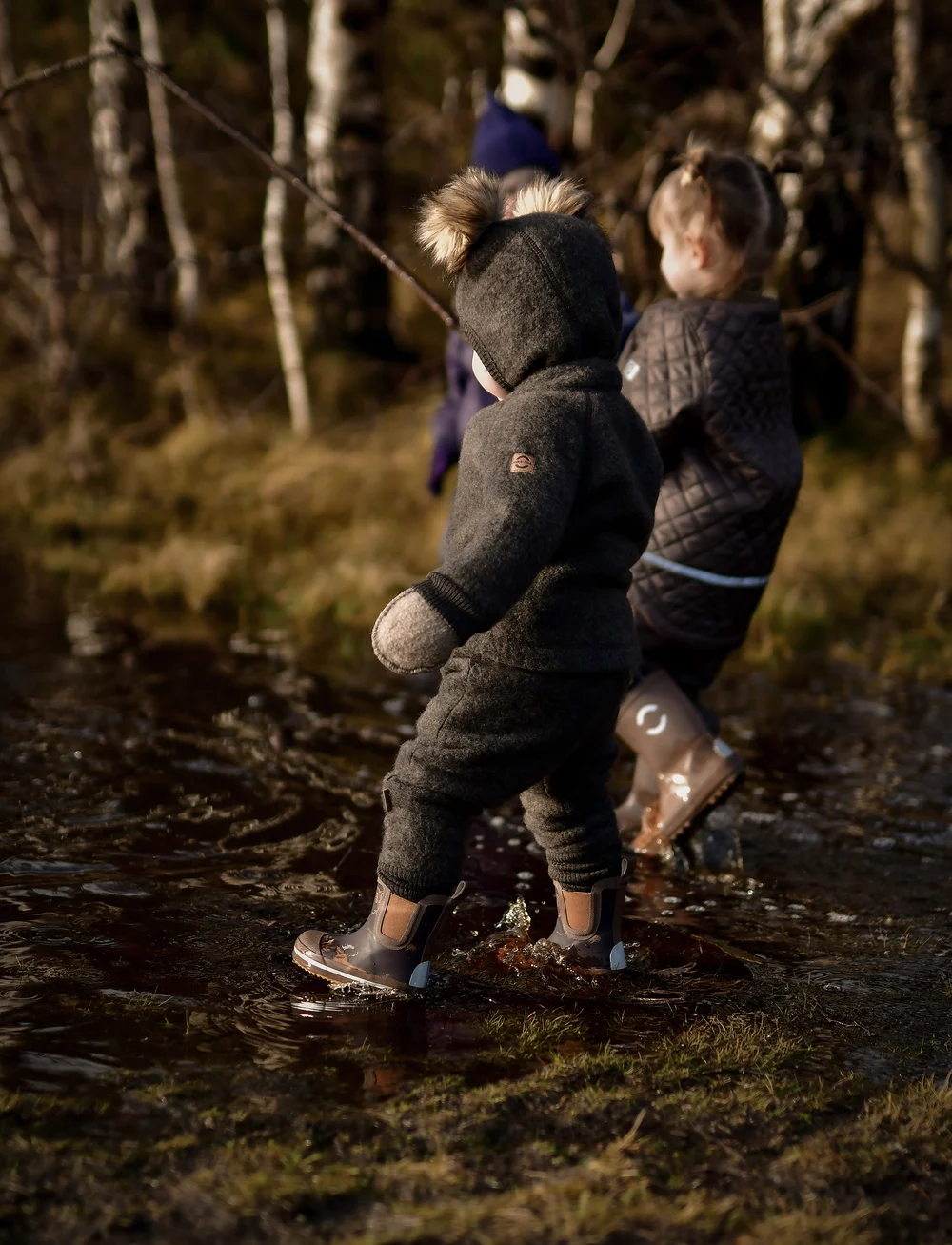 mikk-line - Wool Baby Jacket - fleecejacken - dark brown melange - 0