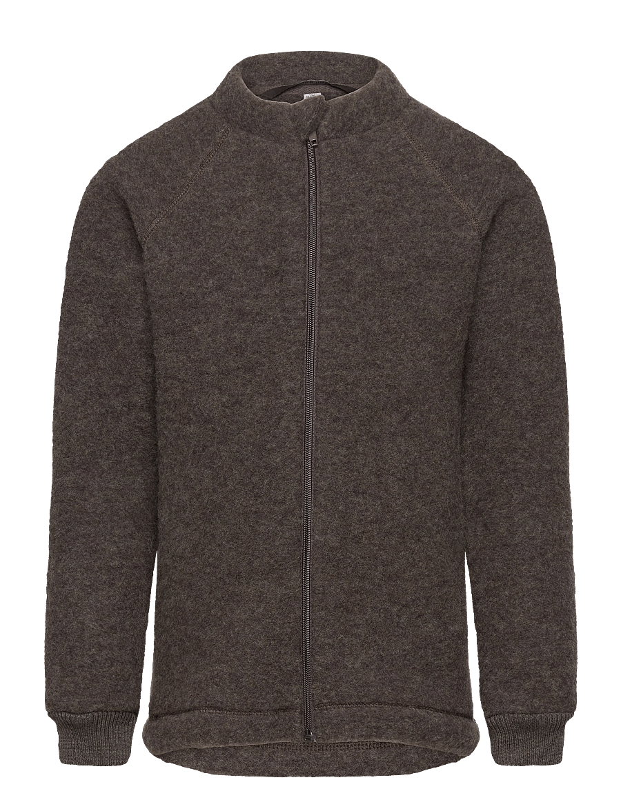 mikk-line - Wool Jacket - fleecejacken - dark brown melange - 1