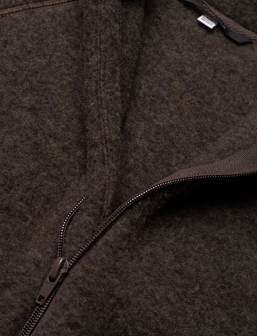 mikk-line - Wool Jacket - fleecejacken - dark brown melange - 3