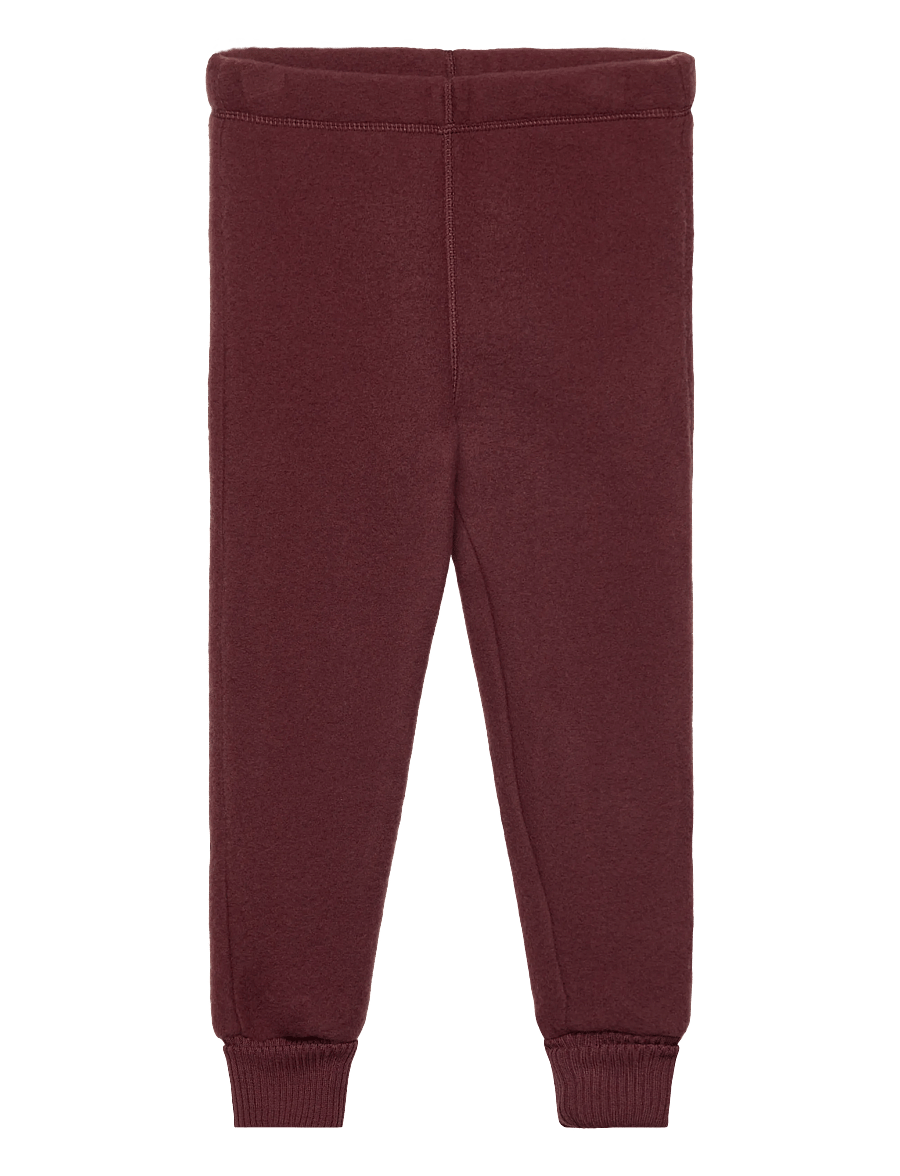 mikk-line - WOOL Pants - fliispüksid - rum raisin - 0