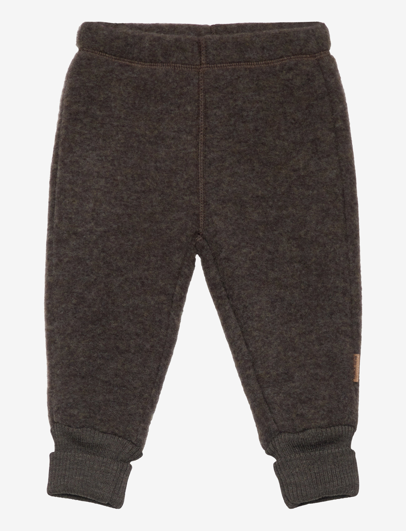 mikk-line - WOOL Pants - püksid - dark brown melange - 0