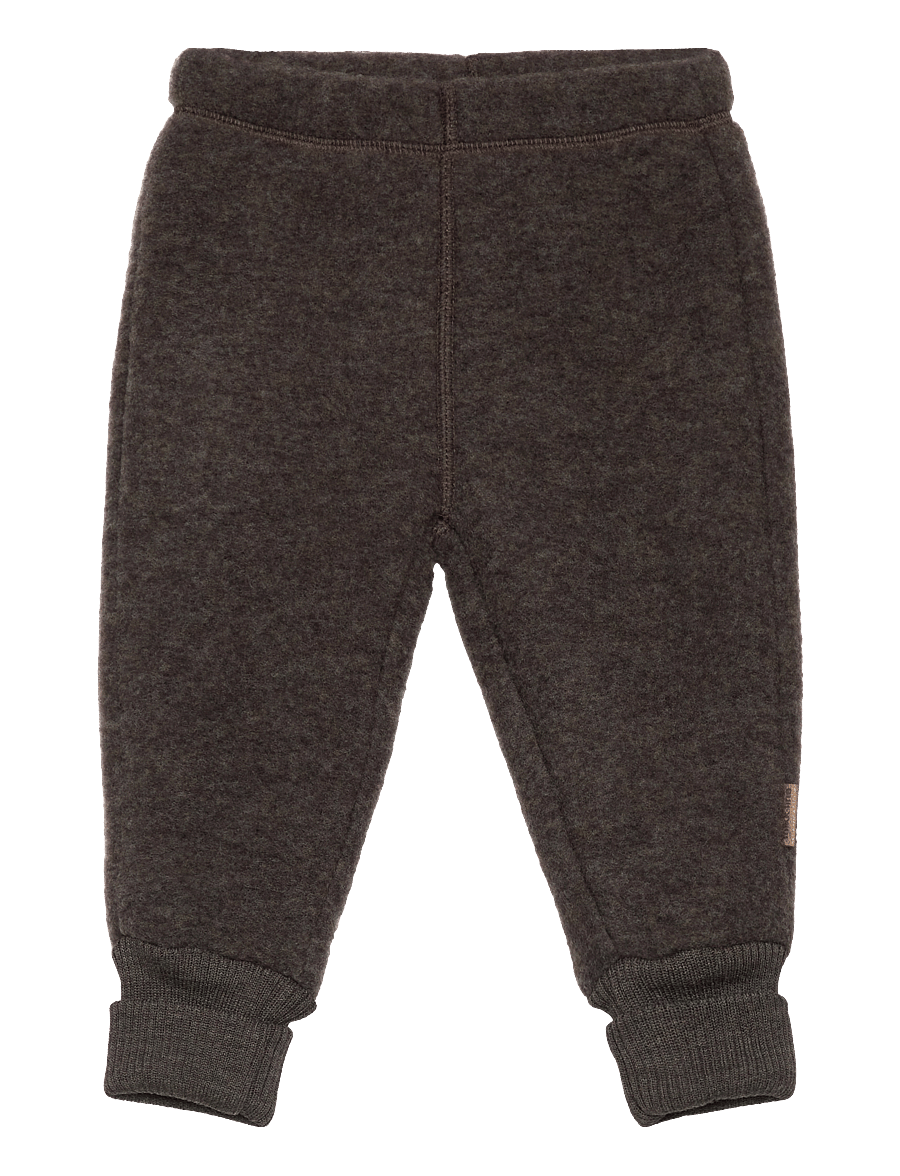 mikk-line - Wool Pants - fliispüksid - dark brown melange - 0