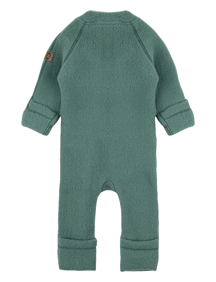 mikk-line - Wool Baby Suit - fliiskombinesoonid - balsam green - 1