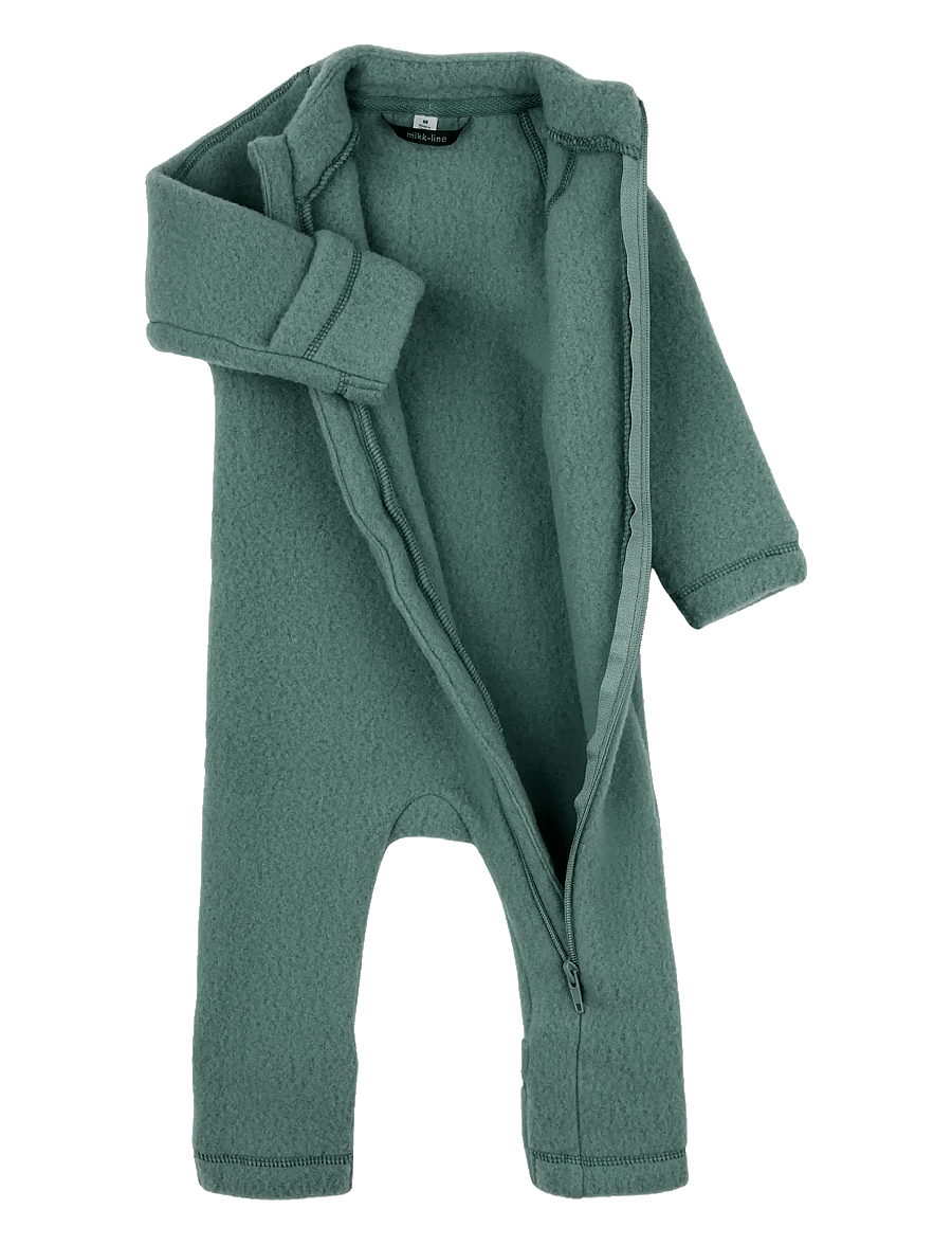mikk-line - Wool Baby Suit - fliiskombinesoonid - balsam green - 2
