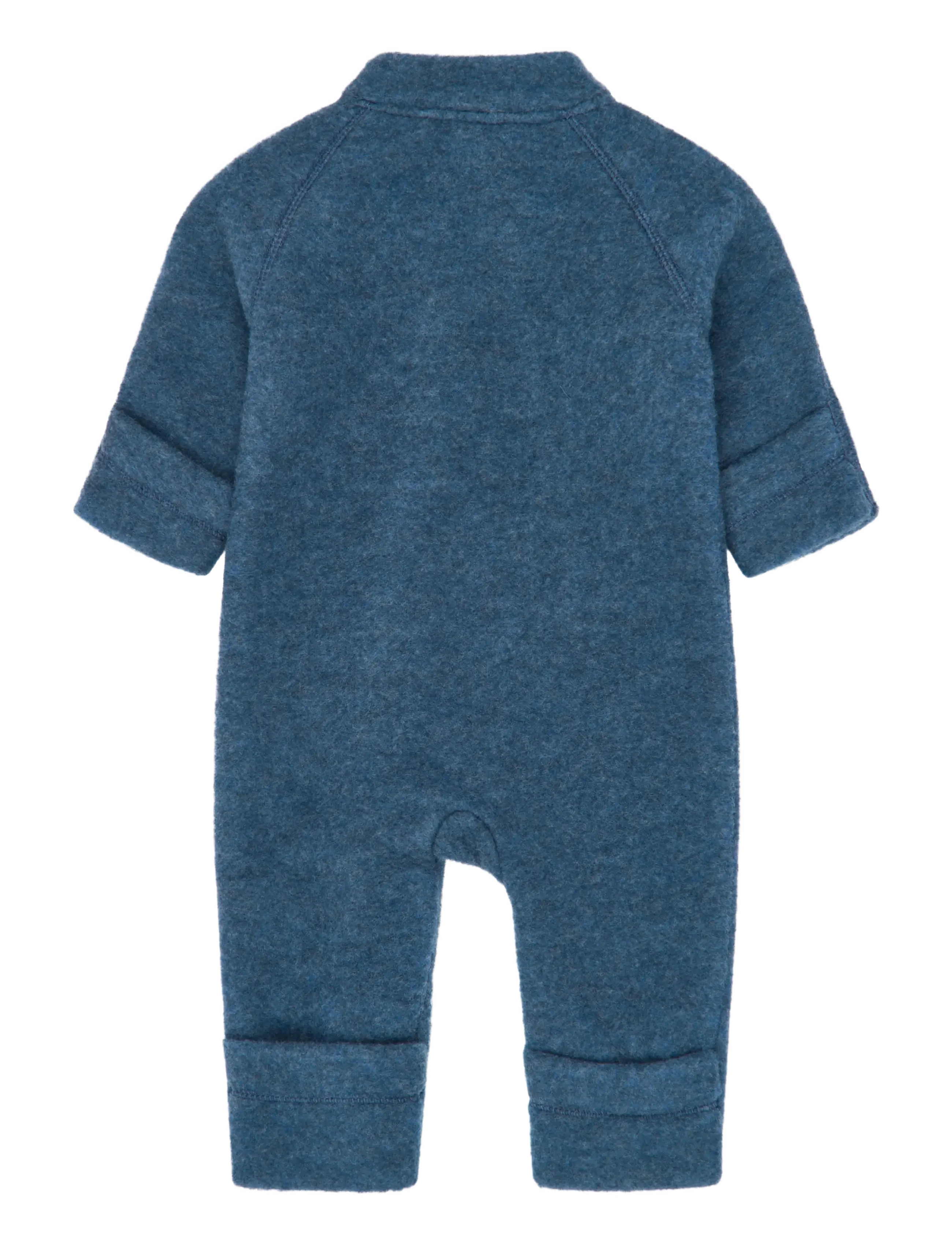 mikk-line - Wool Baby Suit - fleece coveralls - blue melange - 1