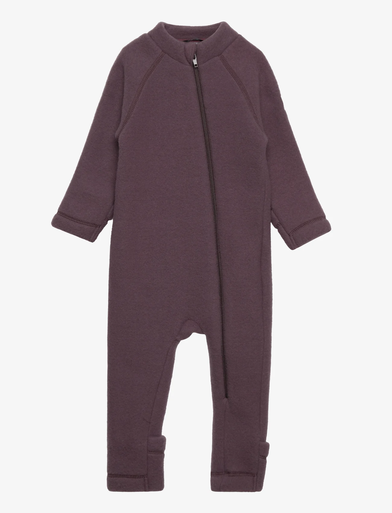 mikk-line - Wool Baby Suit - fleece coveralls - huckleberry - 0