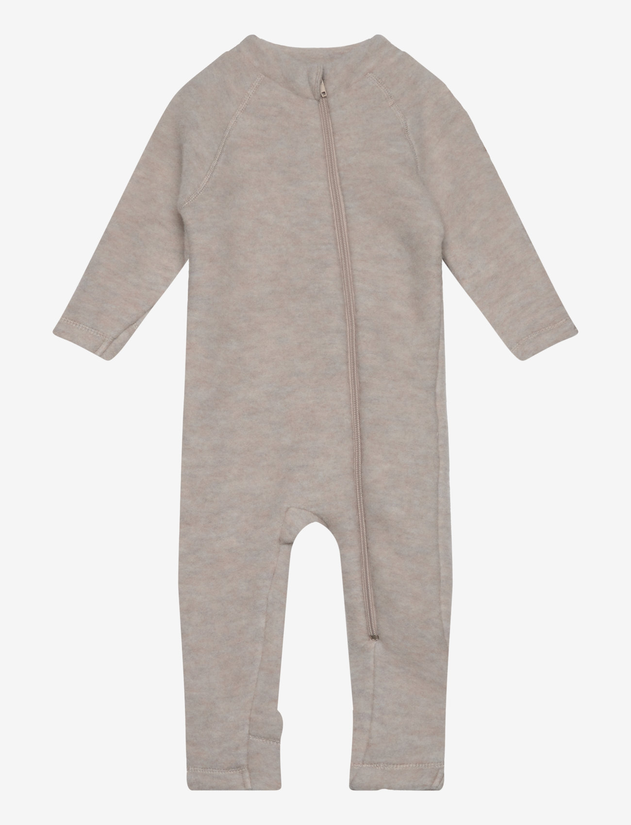 mikk-line - Wool Baby Suit - fleece overalls - melange offwhite - 0