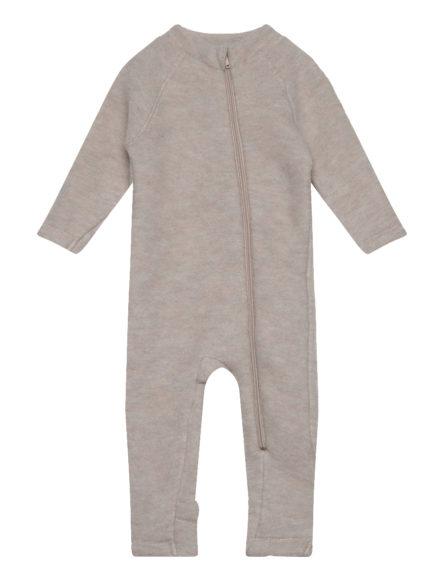 mikk-line - Wool Baby Suit - fliiskombinesoonid - melange offwhite - 0