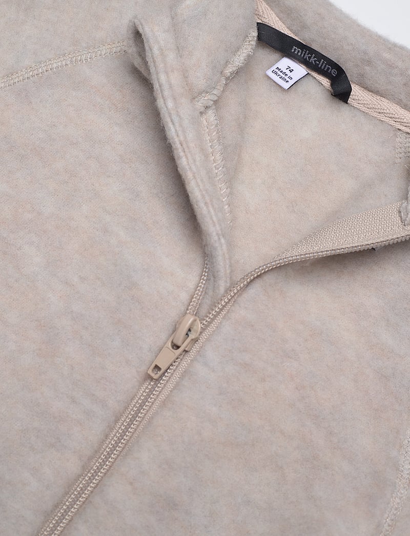 mikk-line - Wool Baby Suit - fleece overalls - melange offwhite - 2