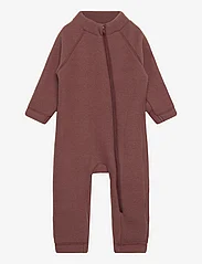 mikk-line - Wool Baby Suit - fleece overalls - mink - 0