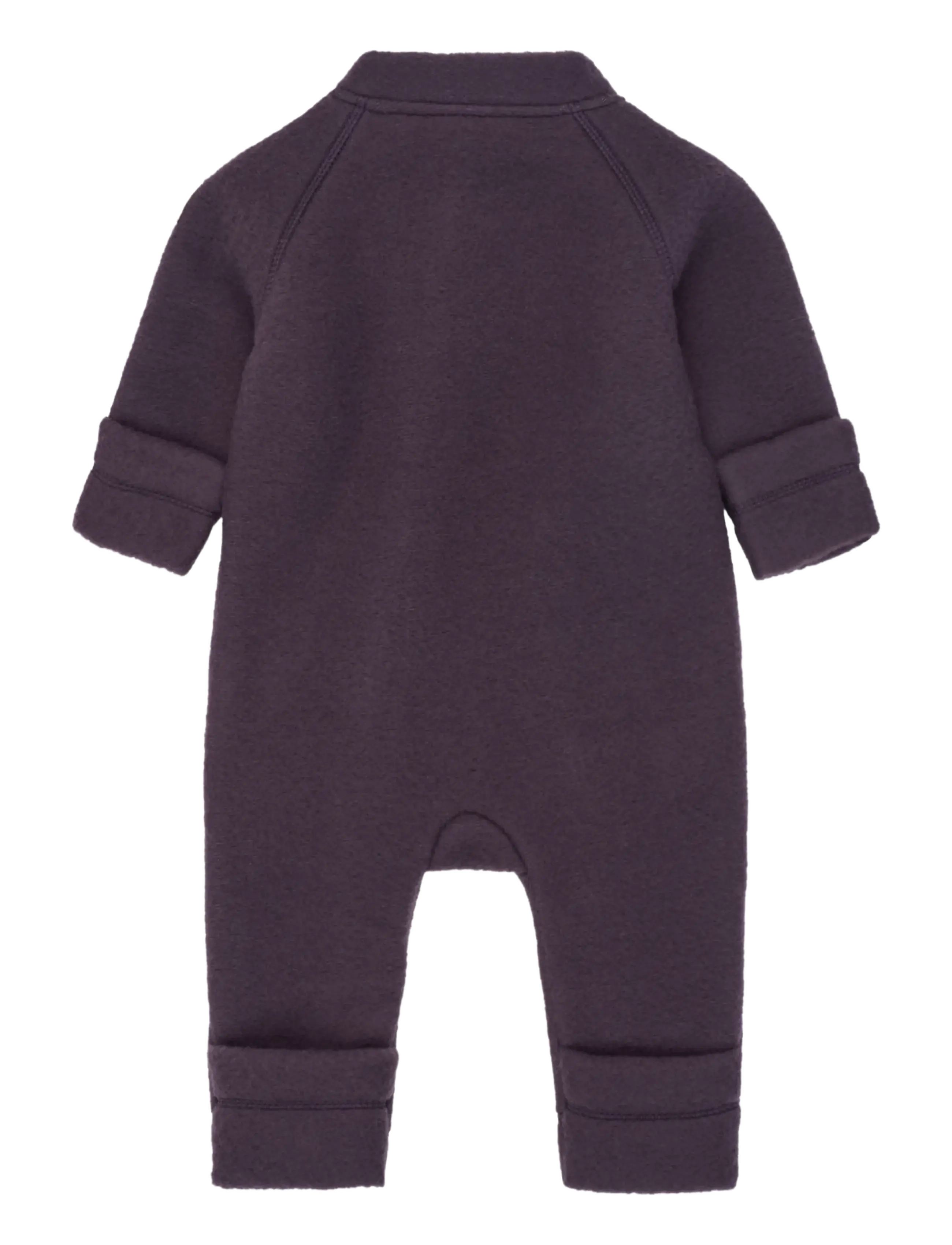 mikk-line - Wool Baby Suit - fleece coveralls - plum perfect - 1