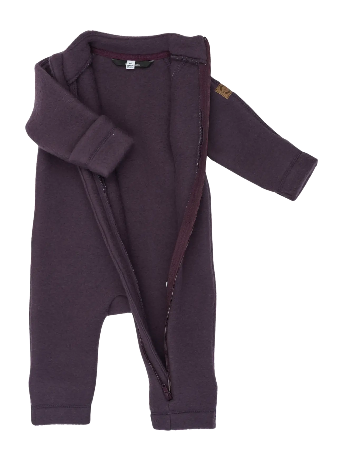 mikk-line - Wool Baby Suit - fleece coveralls - plum perfect - 2
