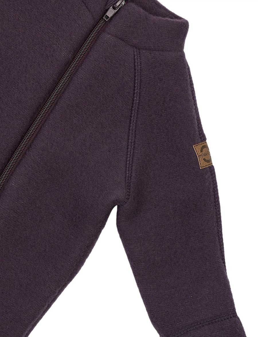 mikk-line - Wool Baby Suit - fleece coveralls - plum perfect - 3