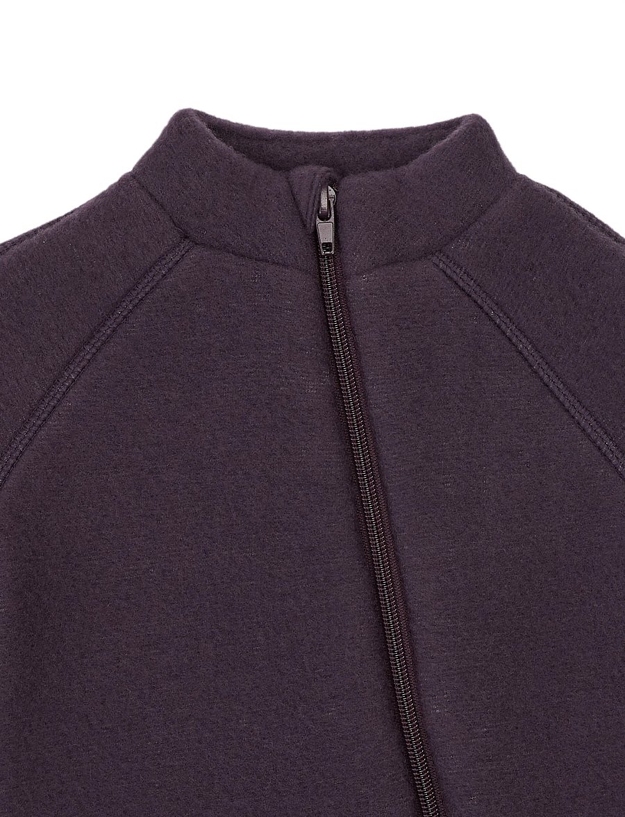 mikk-line - Wool Baby Suit - fleece coveralls - plum perfect - 4