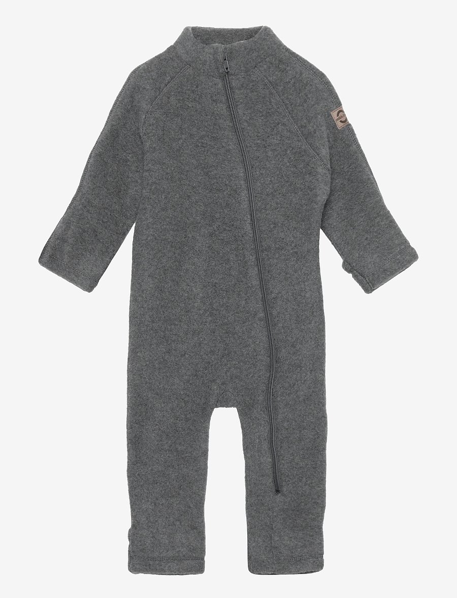 mikk-line - Wool Baby Suit - fliiskombinesoonid - anthracite melange - 1