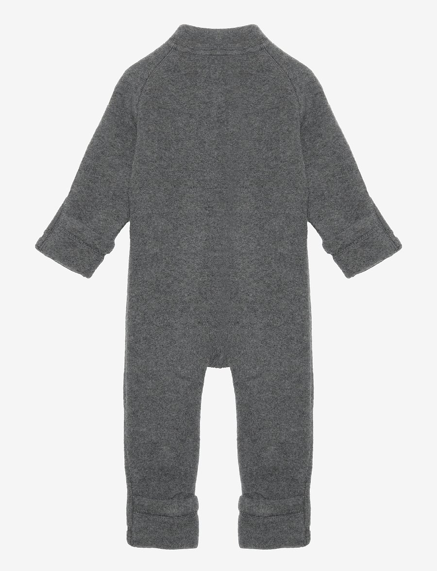 mikk-line - Wool Baby Suit - fliiskombinesoonid - anthracite melange - 2