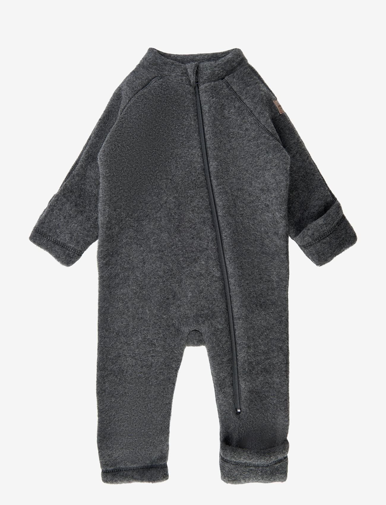 mikk-line - Wool Baby Suit - fliiskombinesoonid - anthracite melange - 3