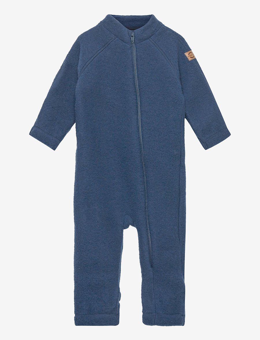 mikk-line - Wool Baby Suit - fleece overalls - blue nights - 1