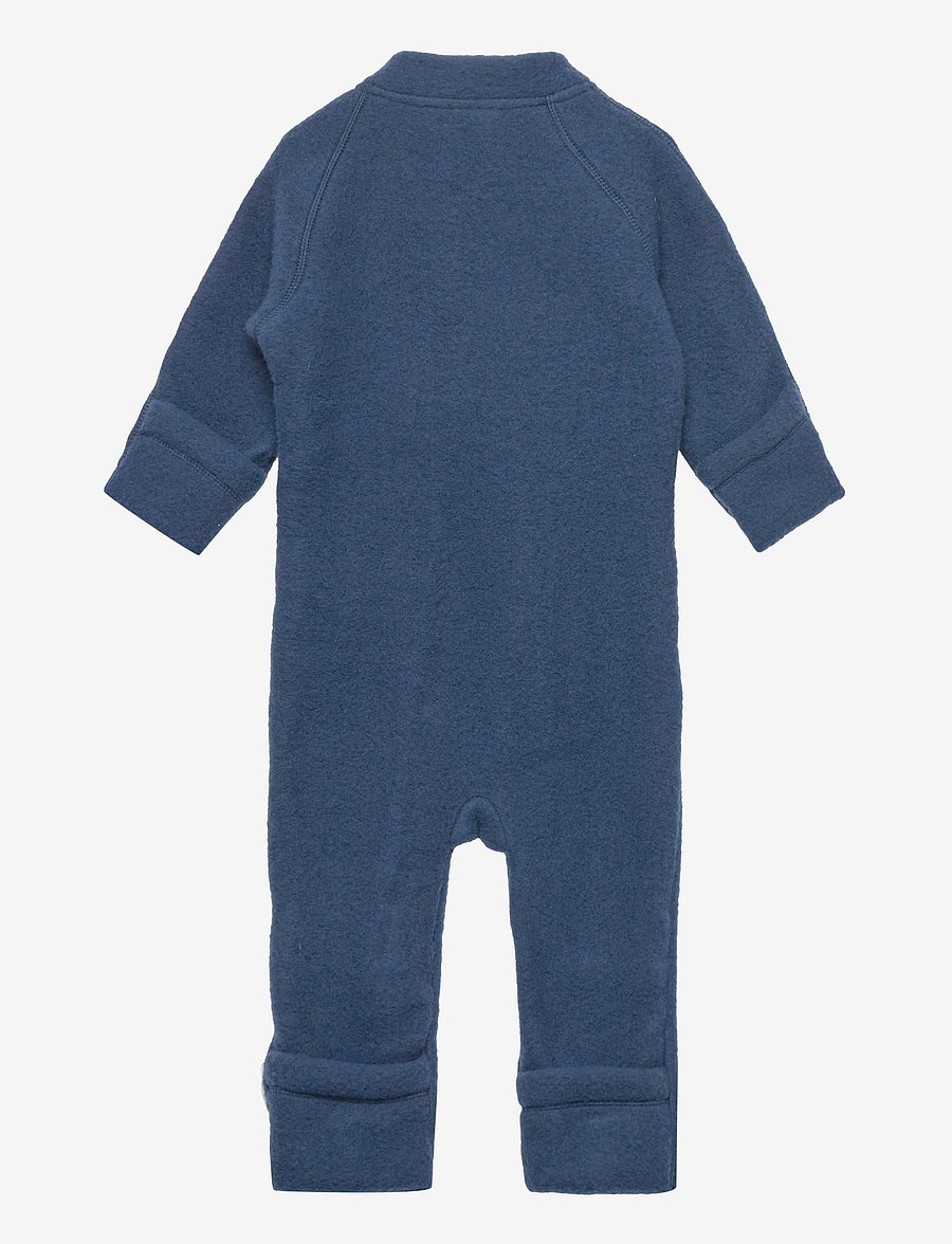 mikk-line - Wool Baby Suit - fleece overalls - blue nights - 2
