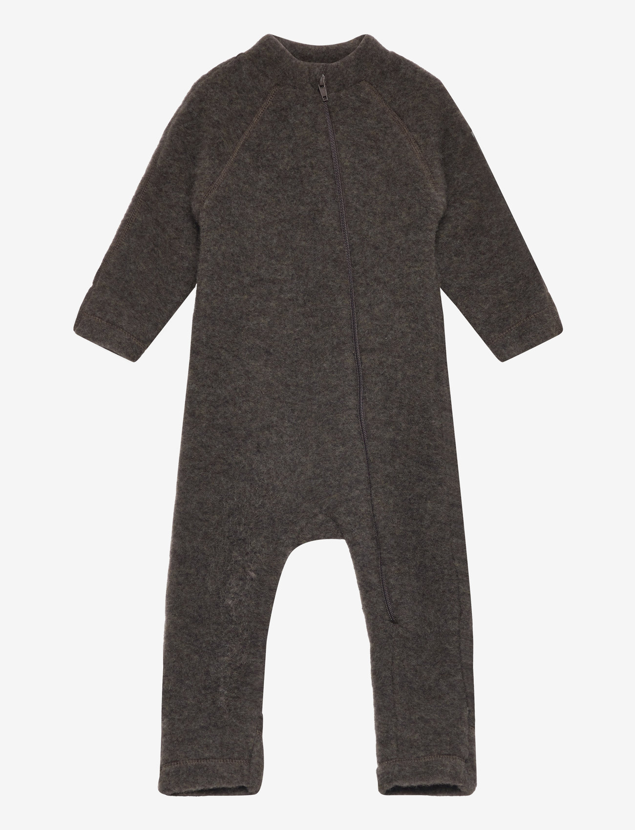 mikk-line - Wool Baby Suit - fliiskombinesoonid - dark brown melange - 1