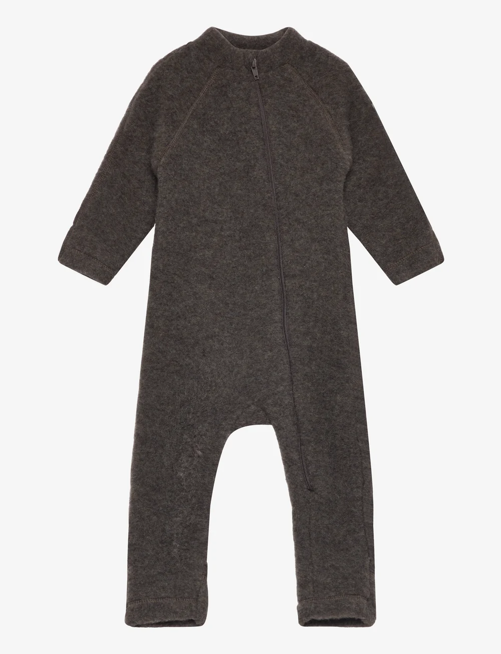 mikk-line - Wool Baby Suit - fleeceoveraller - dark brown melange - 1
