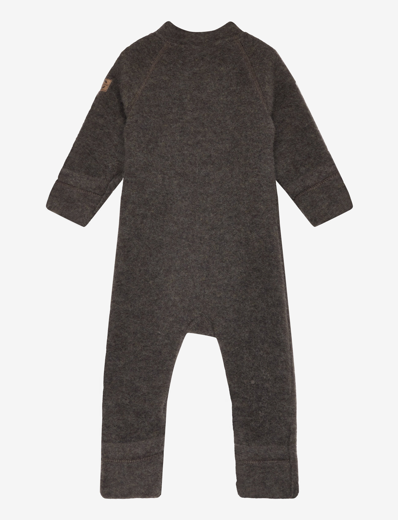 mikk-line - Wool Baby Suit - fliiskombinesoonid - dark brown melange - 2