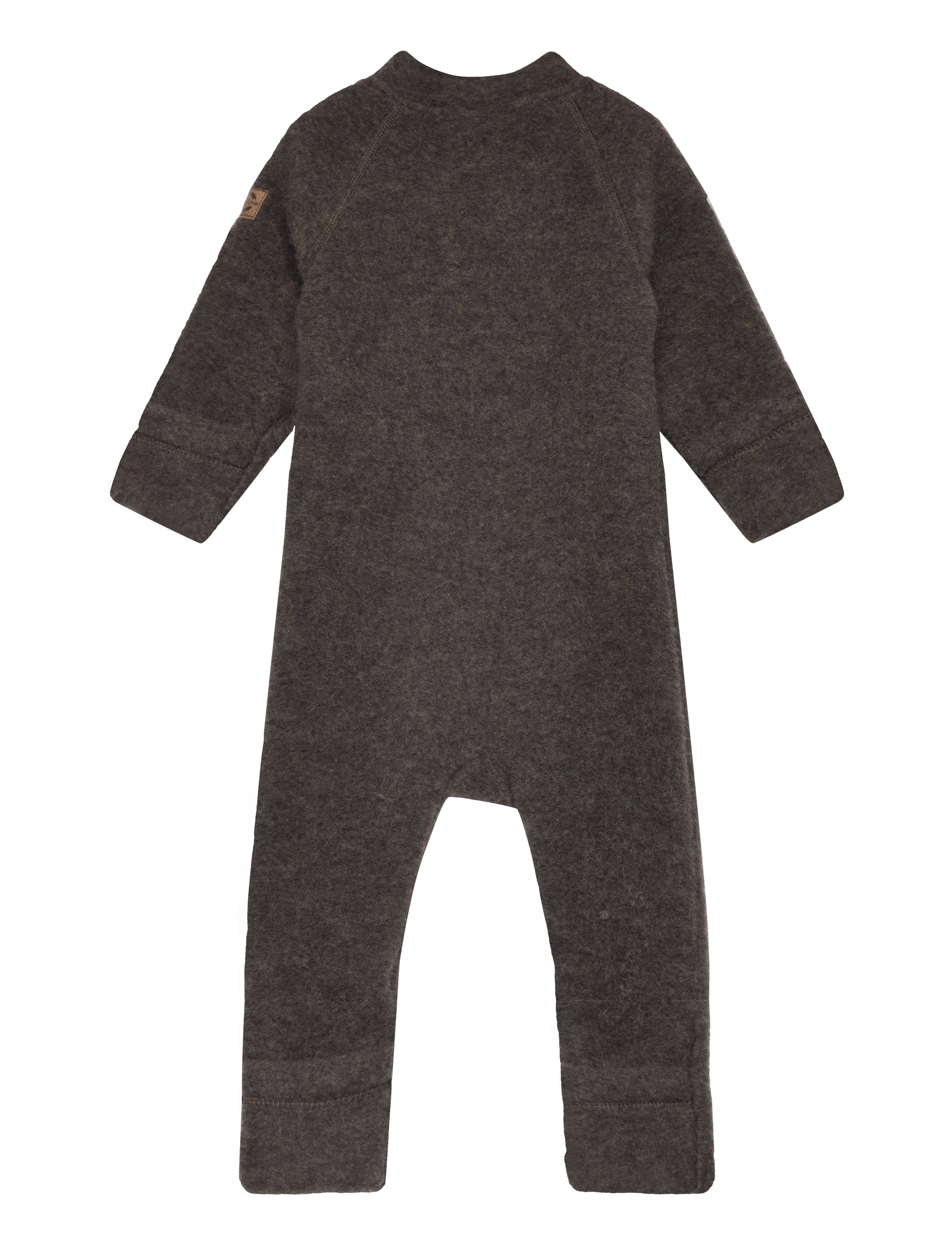 mikk-line - Wool Baby Suit - multino audinio kombinezonai - dark brown melange - 2