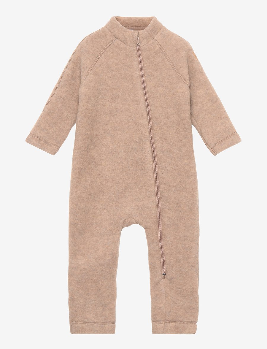 mikk-line - Wool Baby Suit - fleece overalls - melange denver - 1
