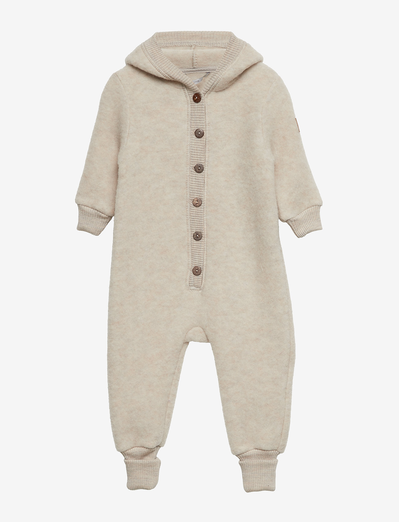 Mikk-Line - WOOL Baby suit w/hat - 429/melangeoffwhite - 0
