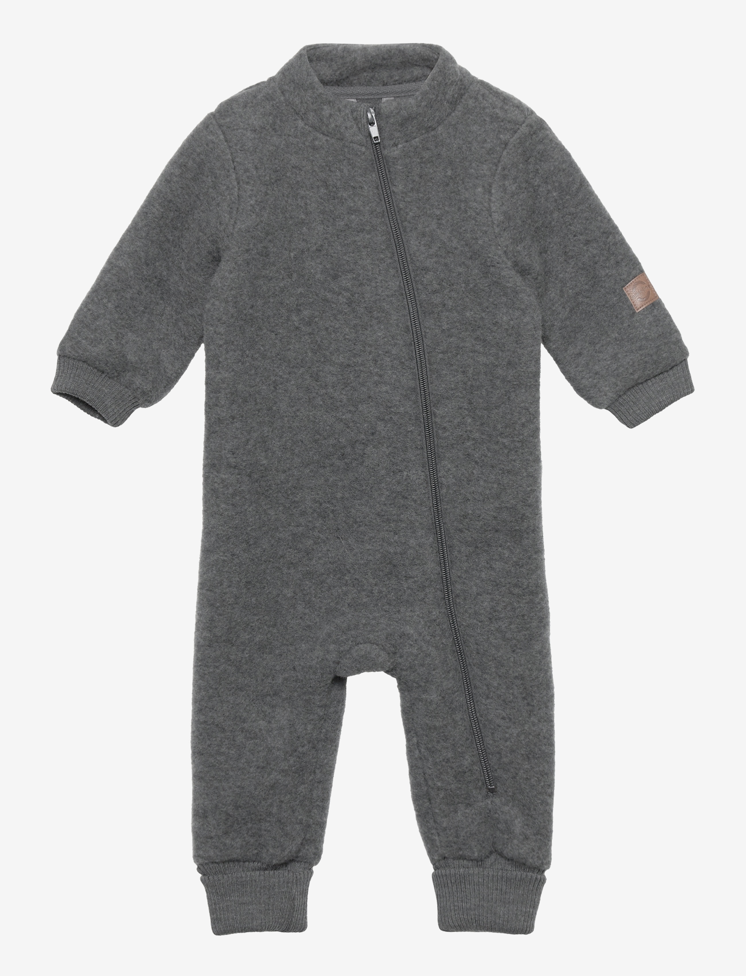 mikk-line Wool Suit W Rib, Børn, Uld Heldragt, Grå, Str: 86